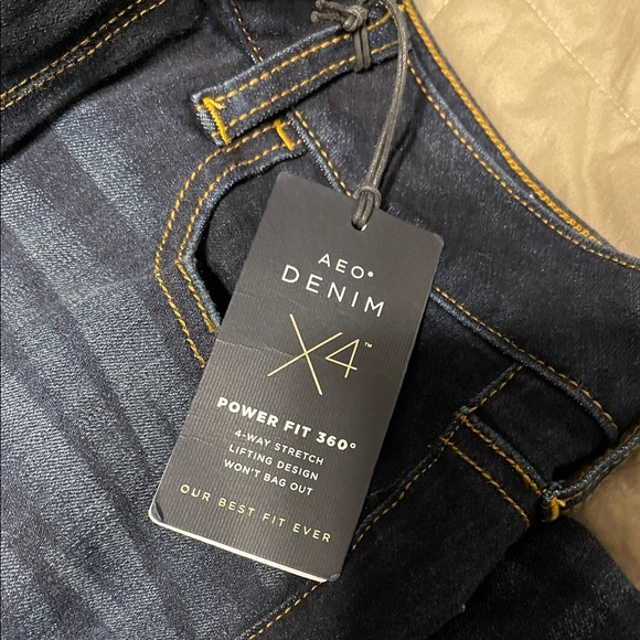 American Eagle Outfitters Dark Blue Distressed Skinny Jeans - Picture 8 of 8